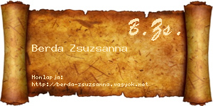 Berda Zsuzsanna névjegykártya